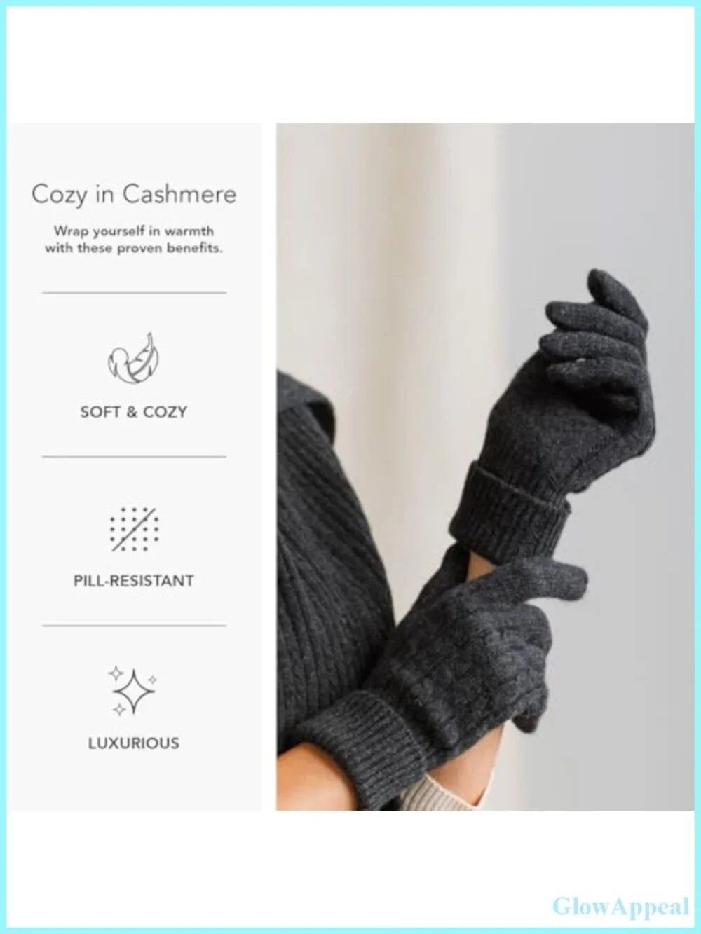 Women's 100% Pure Cashmere Cable Knit Gloves, Extended Cuff, One Size